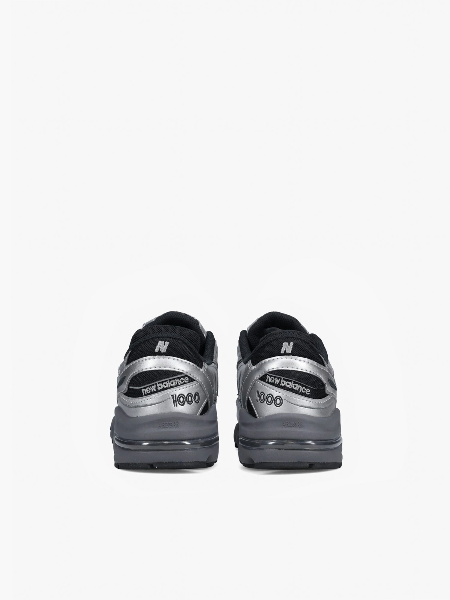 1000 Silver Leather Zip Casual Shoes