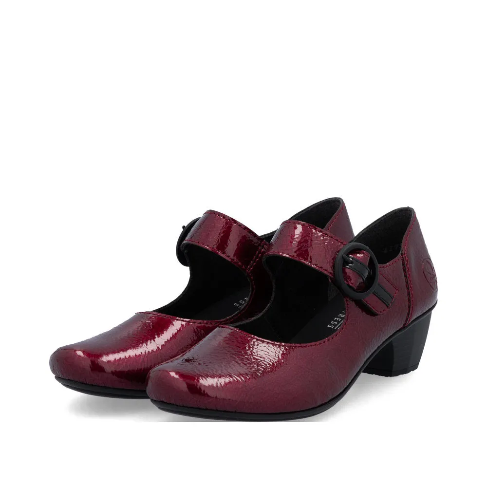 41756-33 Mary Jane Red/Black Business Casual White Shoes