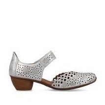 43753-90 Silver Metallic Mary Jane Best Stability Casual Shoes