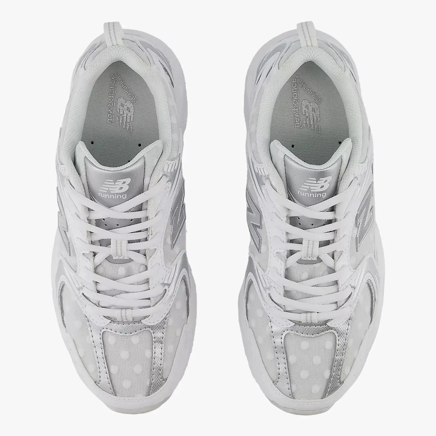 New Balance Colorful Sneakers 530 "White Silver Metallic Polka Dots"