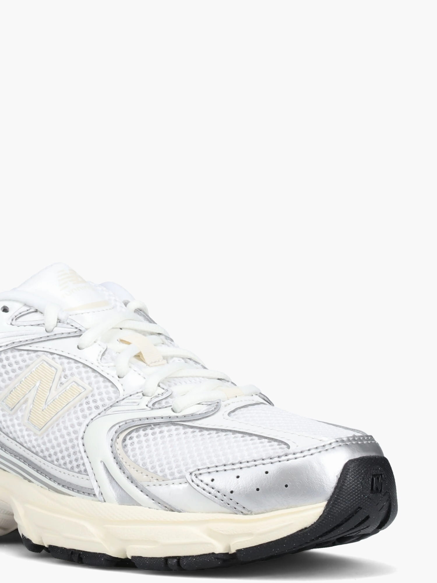 530 Silver Metallic Linen leather Mesh Casual Shoe Laces