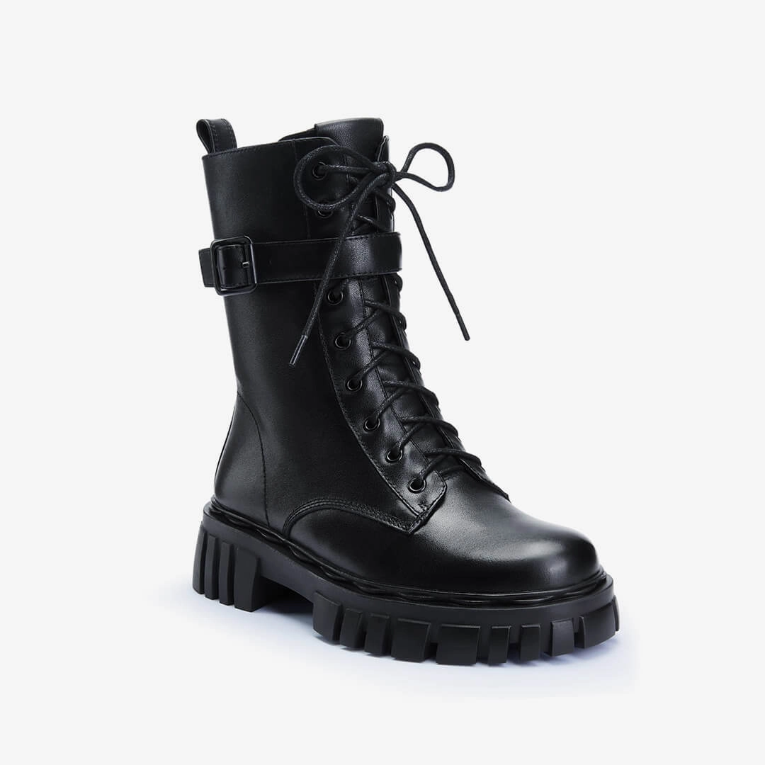 *CAMMI - lace up belted army boots Wwi Boots