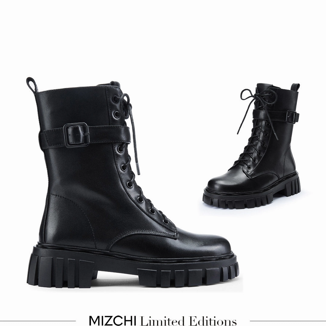 Yeezy Boots Salt Fits *CAMMI - lace up belted army boots