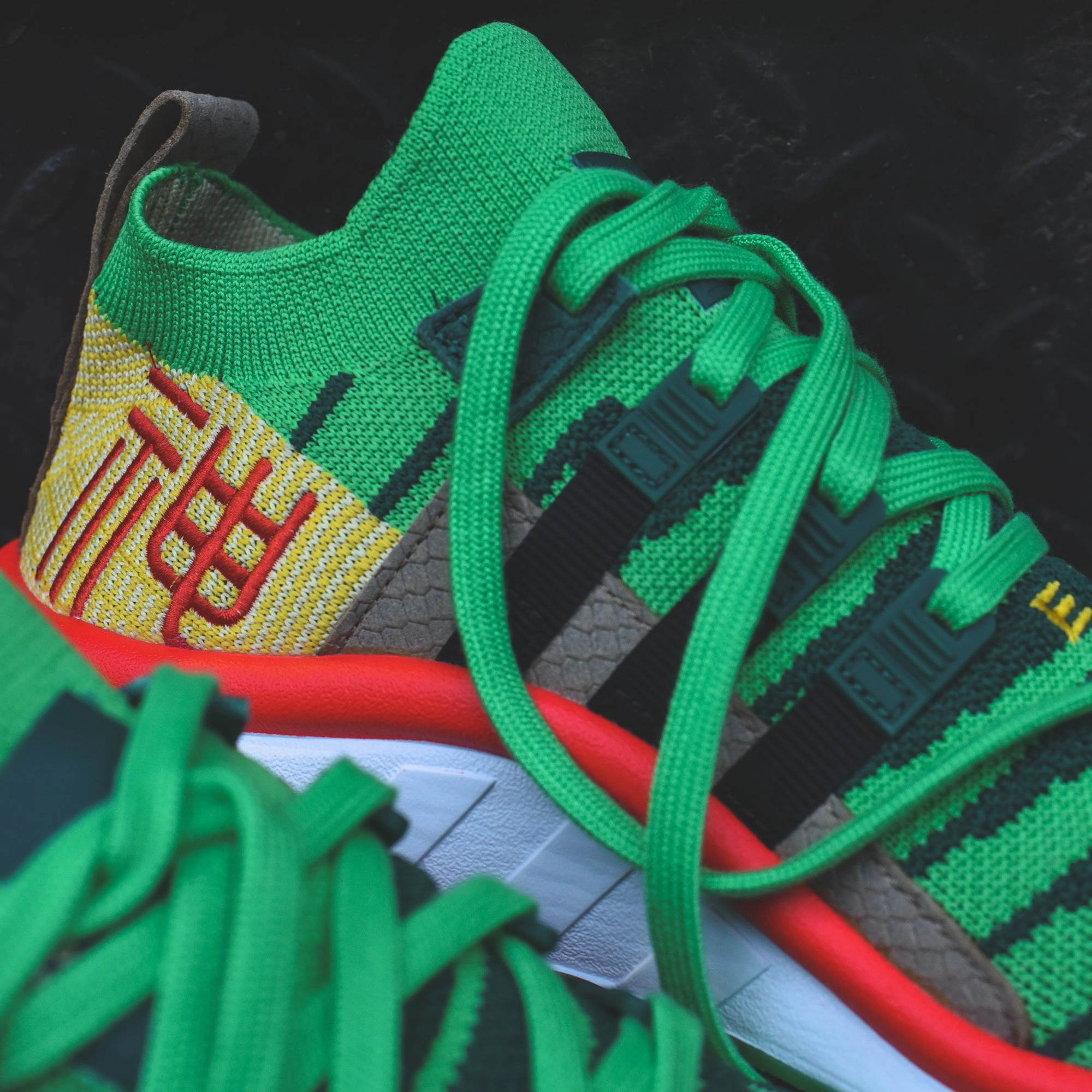 adidas Originals x Dragon Ball Z EQT Support Mid - Green / Black / Gold Adidas Adi Ease Shoes