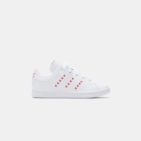 Adidas Low Basketball Shoes adidas Pre-School Stan Smith Valentine`s Day - Footwear White / Lush Red