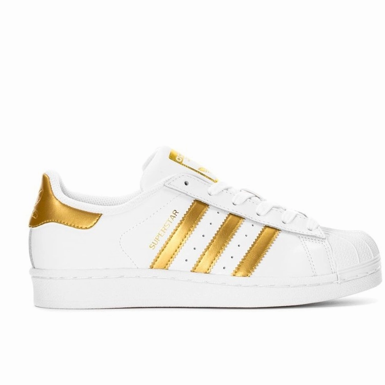 Football Shoes Of Adidas Adidas Kid's Superstar J Shoes - White / Gold Metallic