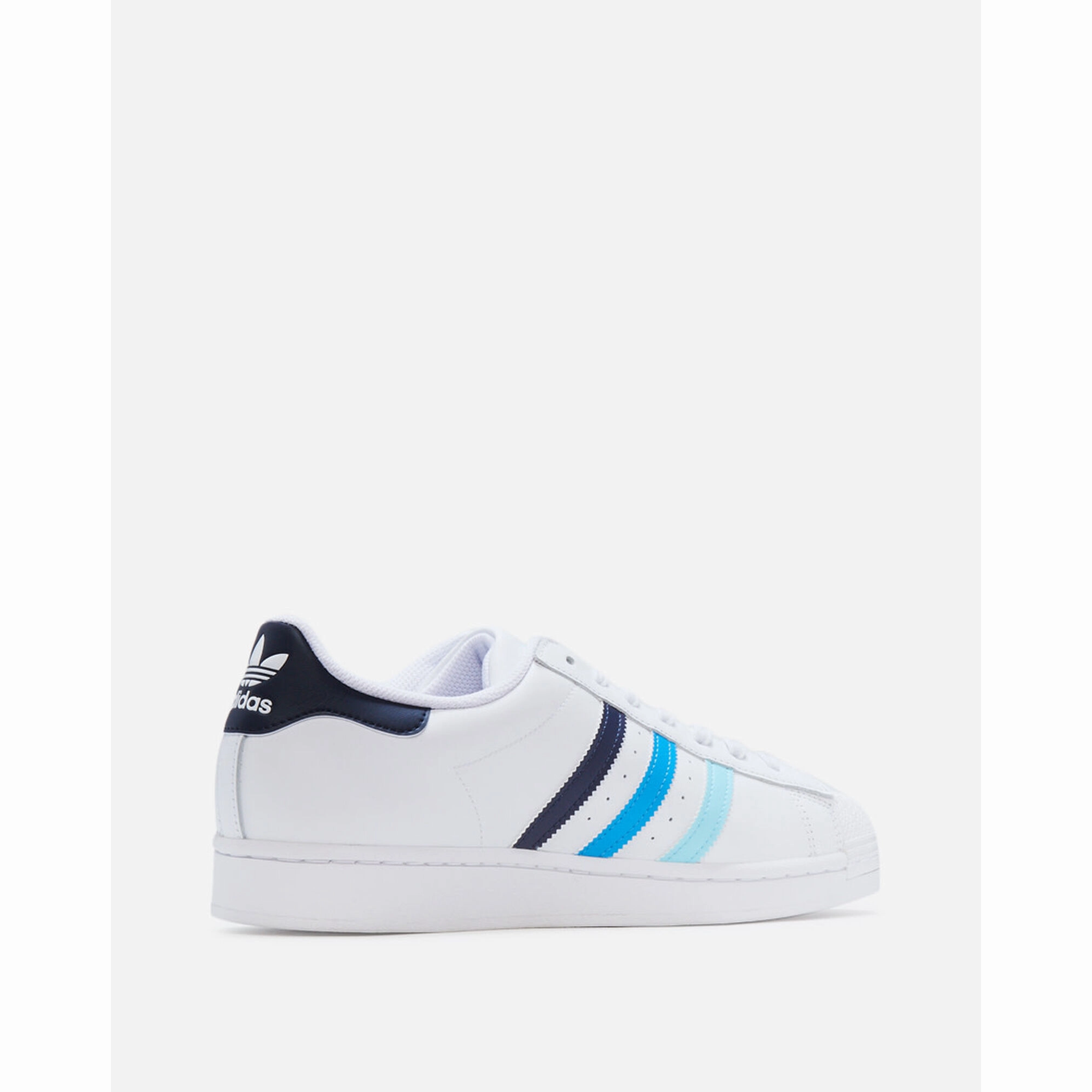 Adidas Men's Superstar Shoes - White / Black / Blue / Cyan Adidas Trainer Shoe