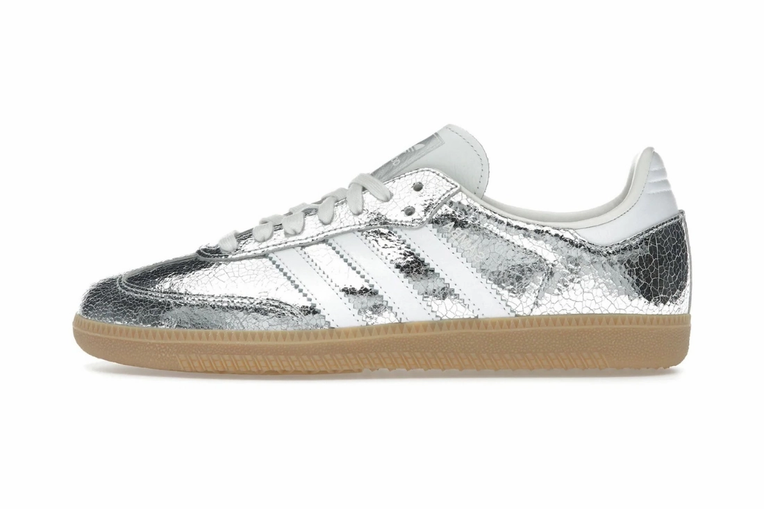 Adidas Samba OG Silver Metallic Cracked Leather (W) Casual Shoes Sole