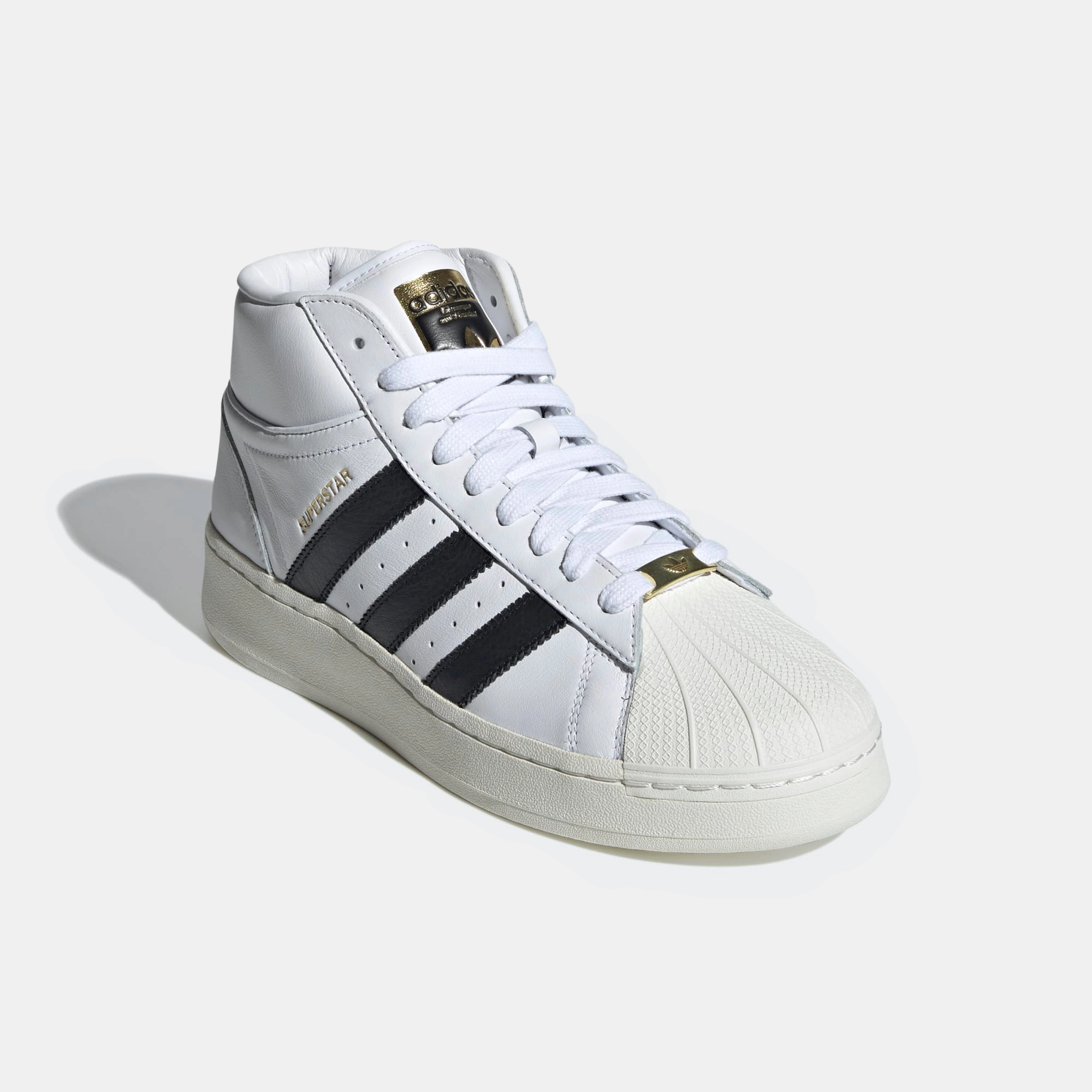 Adidas Soccer Shoe Adidas Superstar XLG Mid Vintage White Black