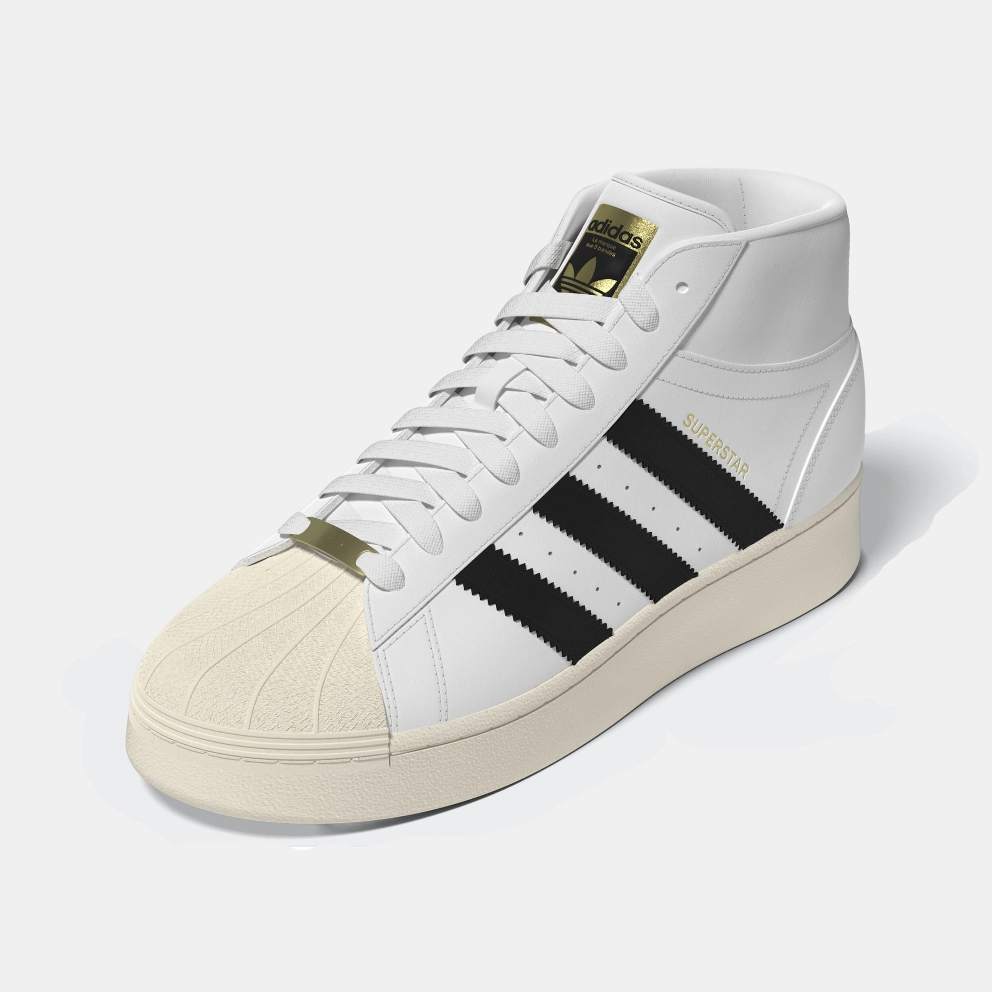 Adidas Superstar XLG Mid Vintage White Black Adidas Shoes Iridescent