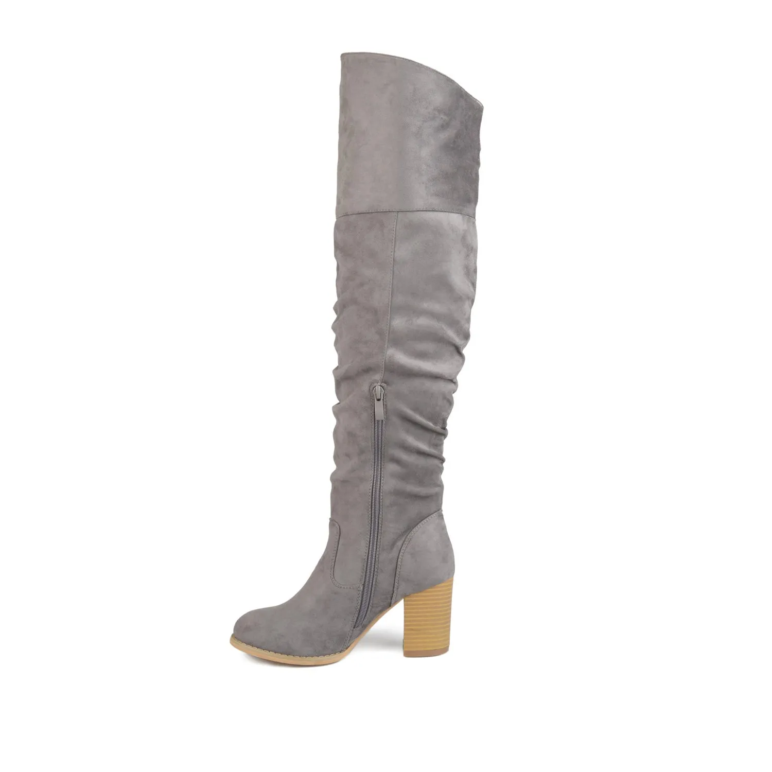 KAISON THIGH HIGH BOOTS IN FAUX SUEDE Motorcycle Boots