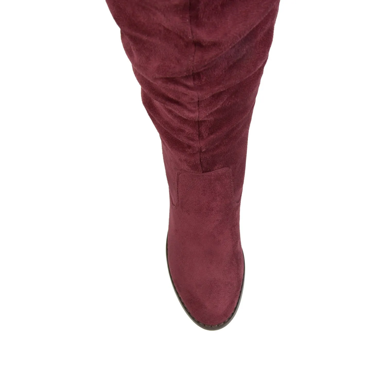 KAISON THIGH HIGH BOOTS IN FAUX SUEDE Santa's Boots