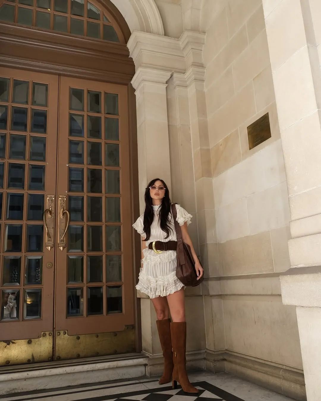 Cacey Long Boots - Tobacco Brown Suede Snow