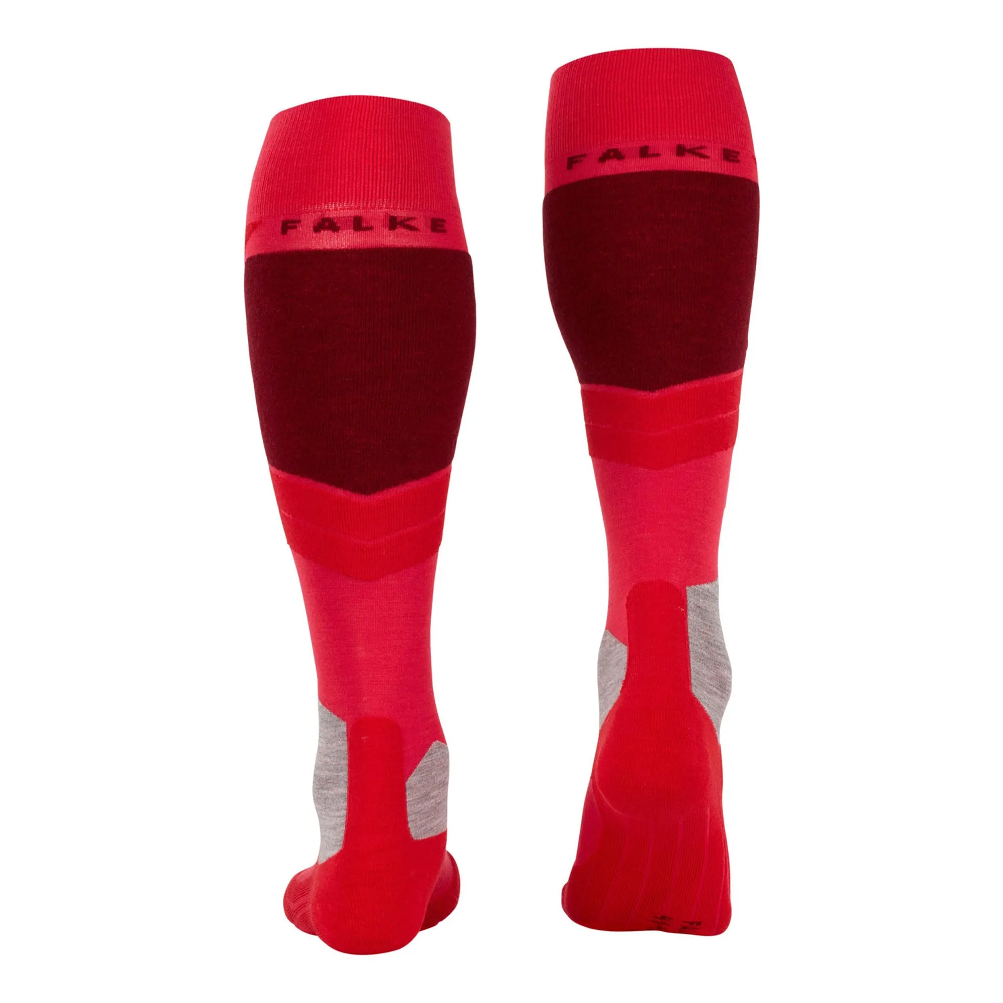 Red Lace Up Boots SK4 Skiing Knee High Socks Women