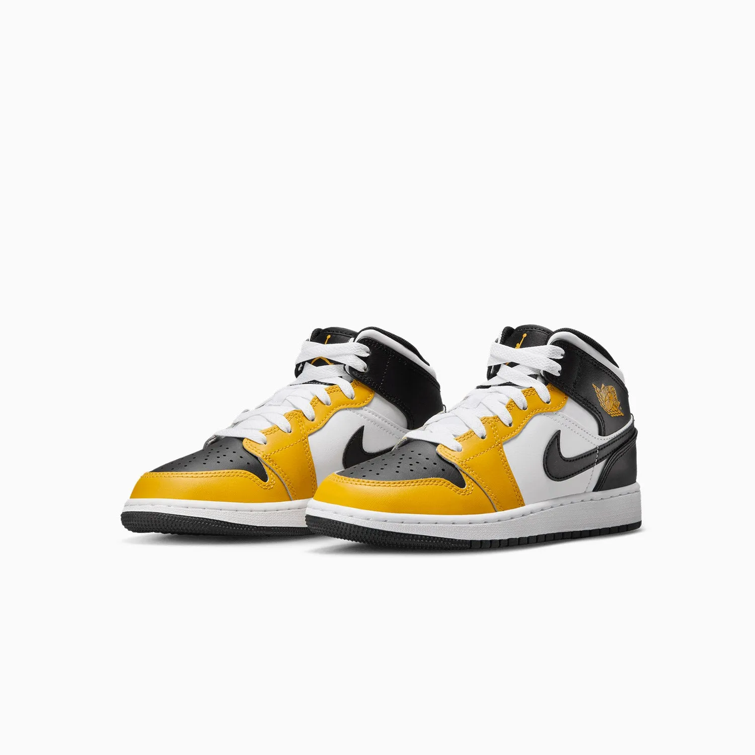 Kid's Air Jordan 1 Mid "Yellow Ochre" Grade School Work Sneakers
