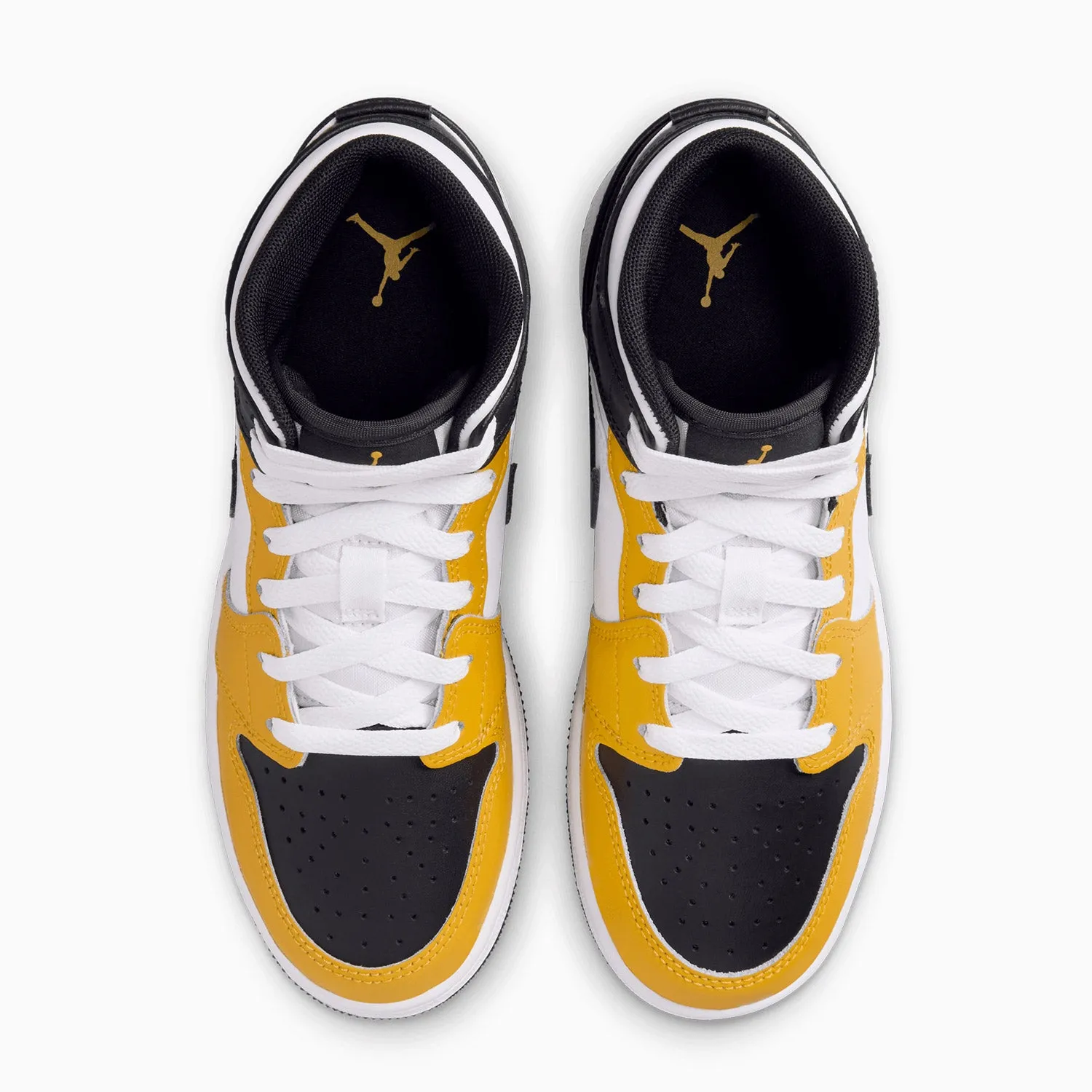 Kid's Air Jordan 1 Mid "Yellow Ochre" Grade School Sneakers River Phoenix