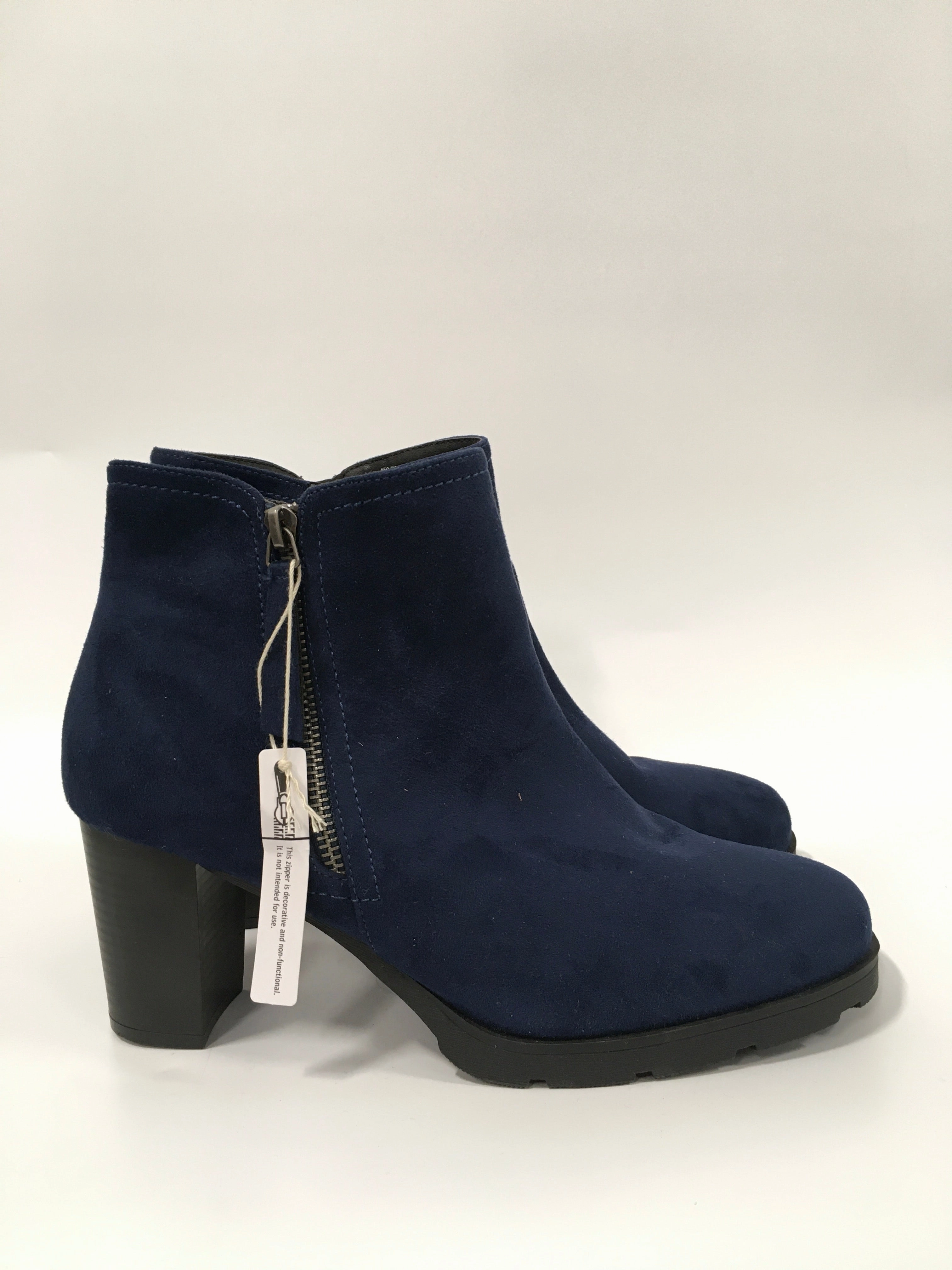 Most Comfortable Steel Toe Boots Boots Ankle Heels By Rialto In Navy, Size: 10