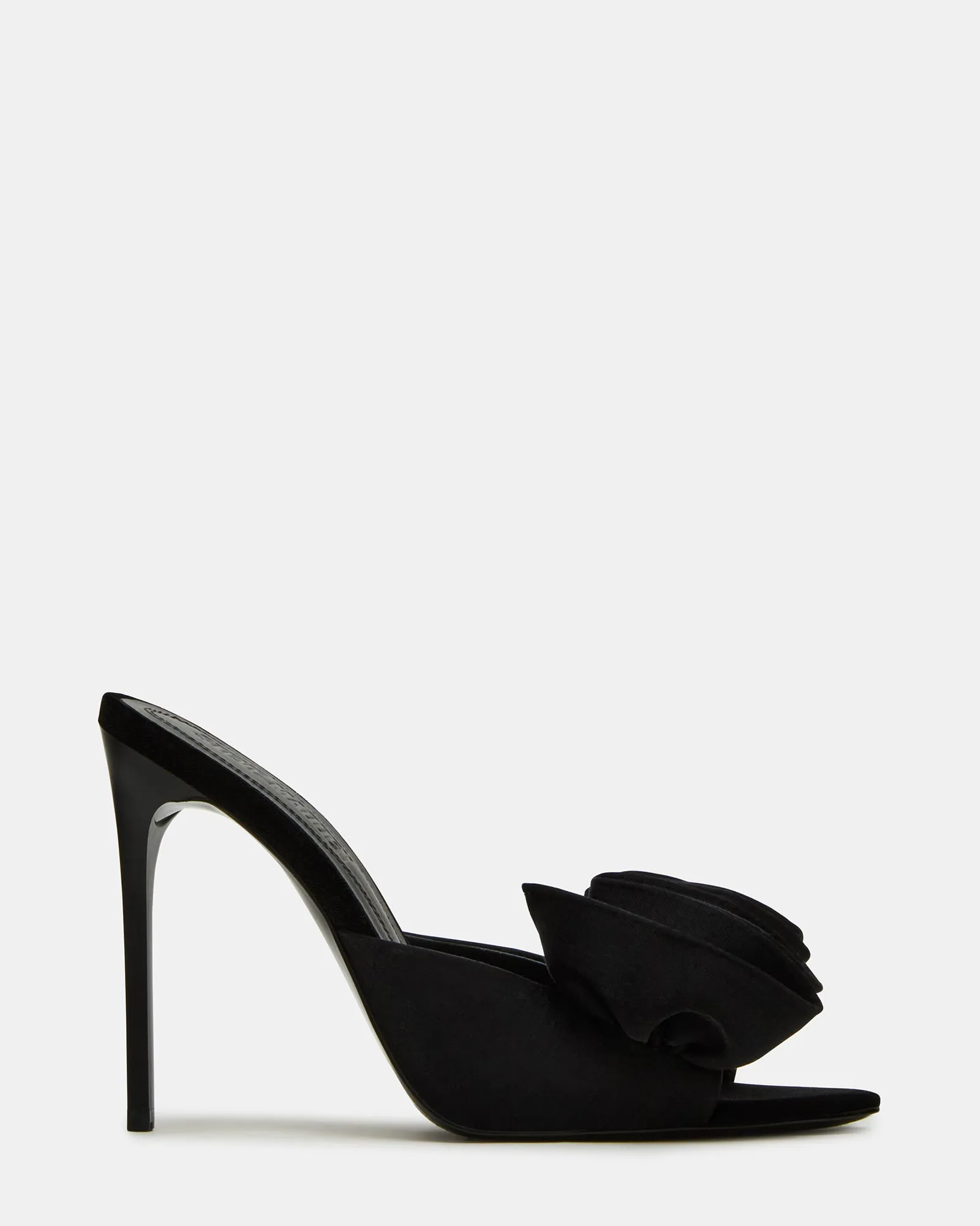Peep Toe High Heel Sandals AFFINITY BLACK SATIN