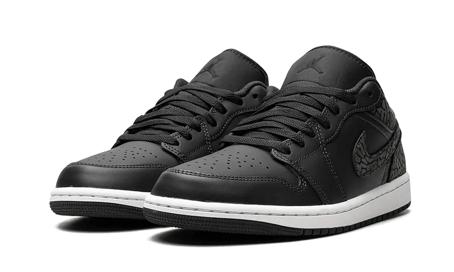 Air Jordan 1 Low Black Elephant Striped Sneakers