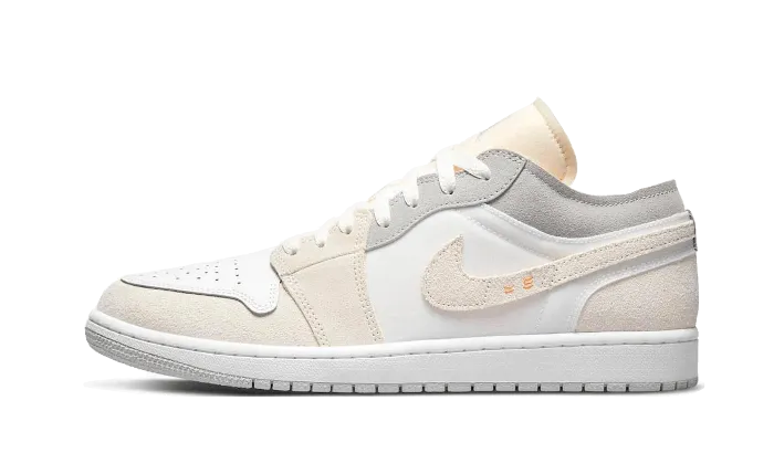 Air Jordan 1 Low Inside Out Cream White Light Grey Gator Sneakers