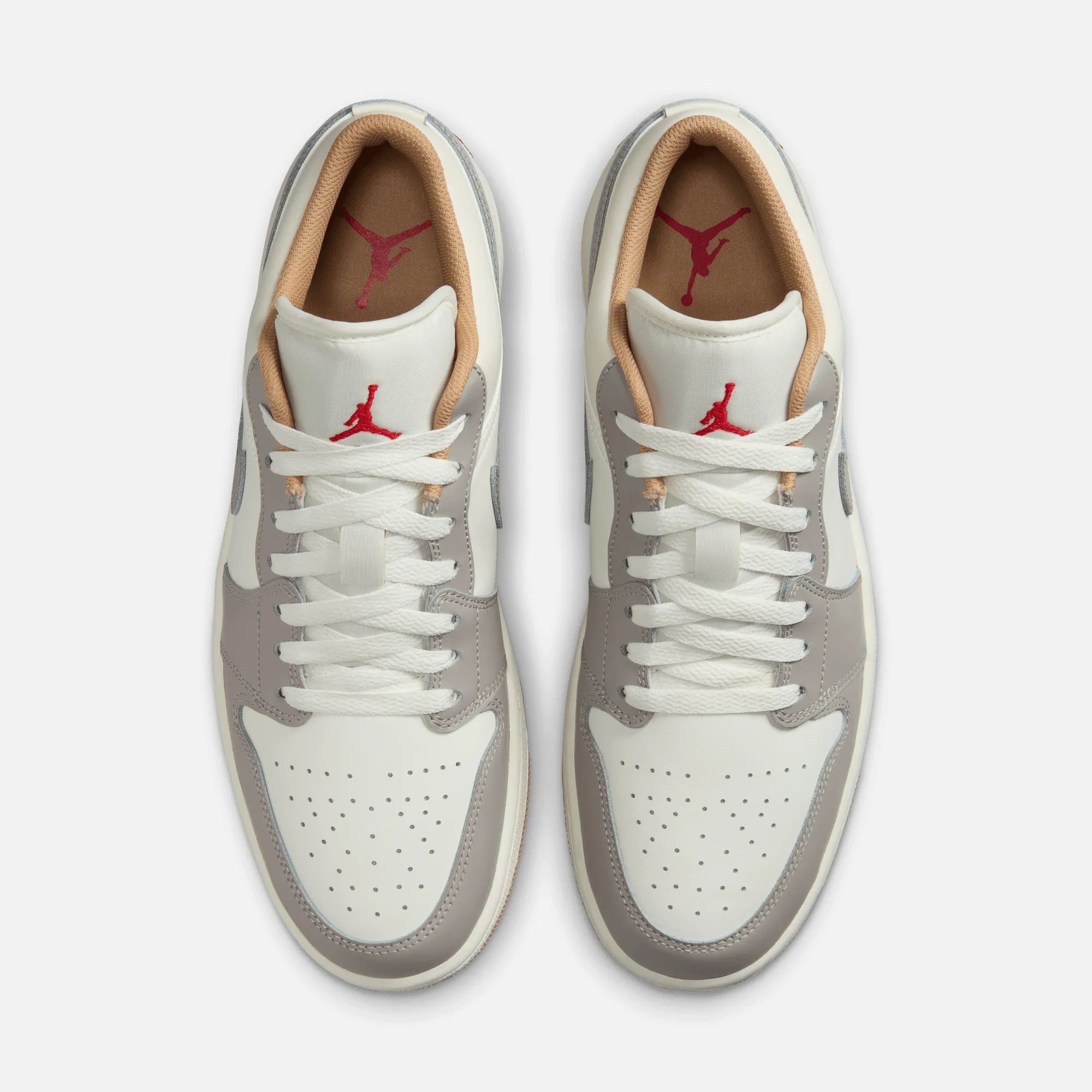 Air Jordan 1 Low Sail College Grey Rattan Running Shoes For Casual Runners