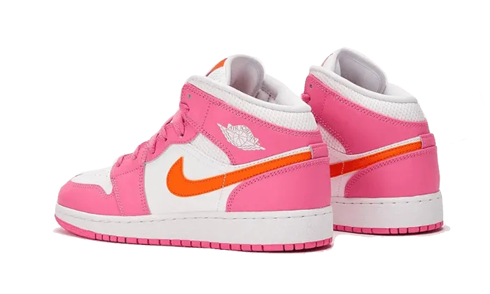 Air Jordan 1 Mid Pinksicle Safety Orange Sneakers Near