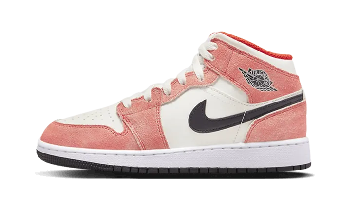 Air Jordan 1 Mid SE Orange Suede Social Status Sneakers