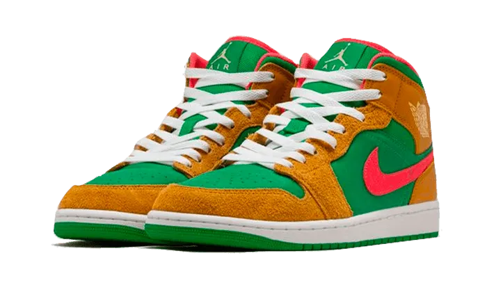 Air Jordan 1 Mid Wheat Watermelon Sneakers Alexander Wang