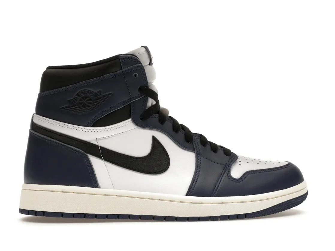 Air Jordan 1 Retro High OG Midnight Navy No Lace Sneakers
