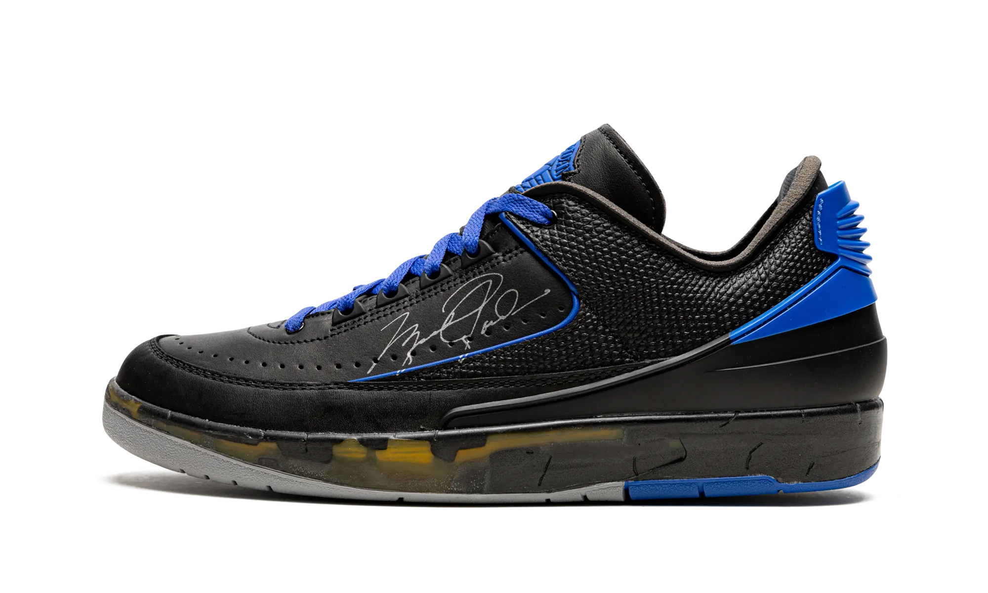 Air Jordan 2 Low OG SP "Off-White - Black/Blue" Silver Sneakers Card