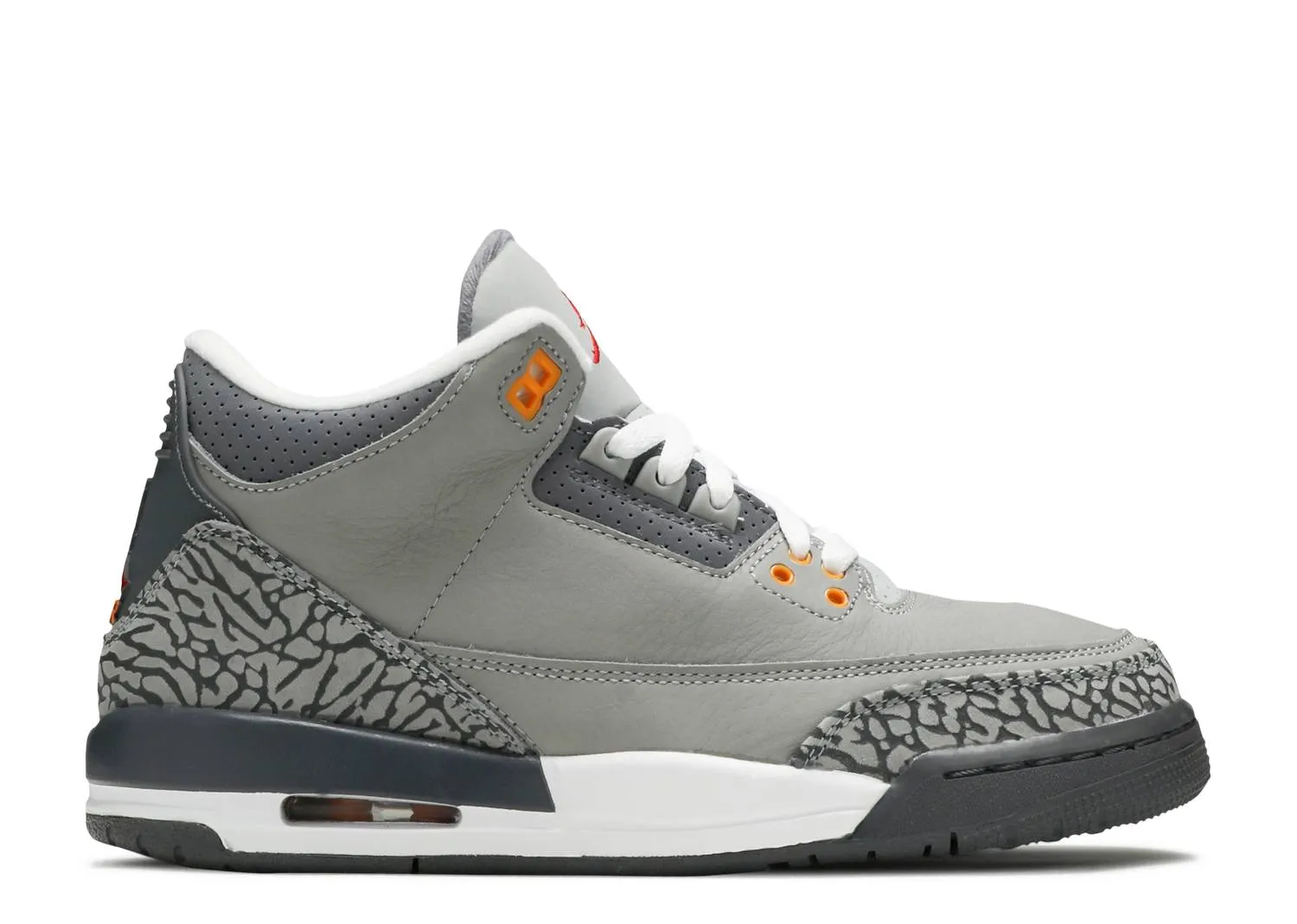 No Tie Laces For Sneakers Air Jordan 3 Retro GS "Cool Grey" 2021 (Myrtle Beach Location)