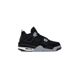 Air Jordan 4 (GS), Black Canvas Eco Friendly Sneakers