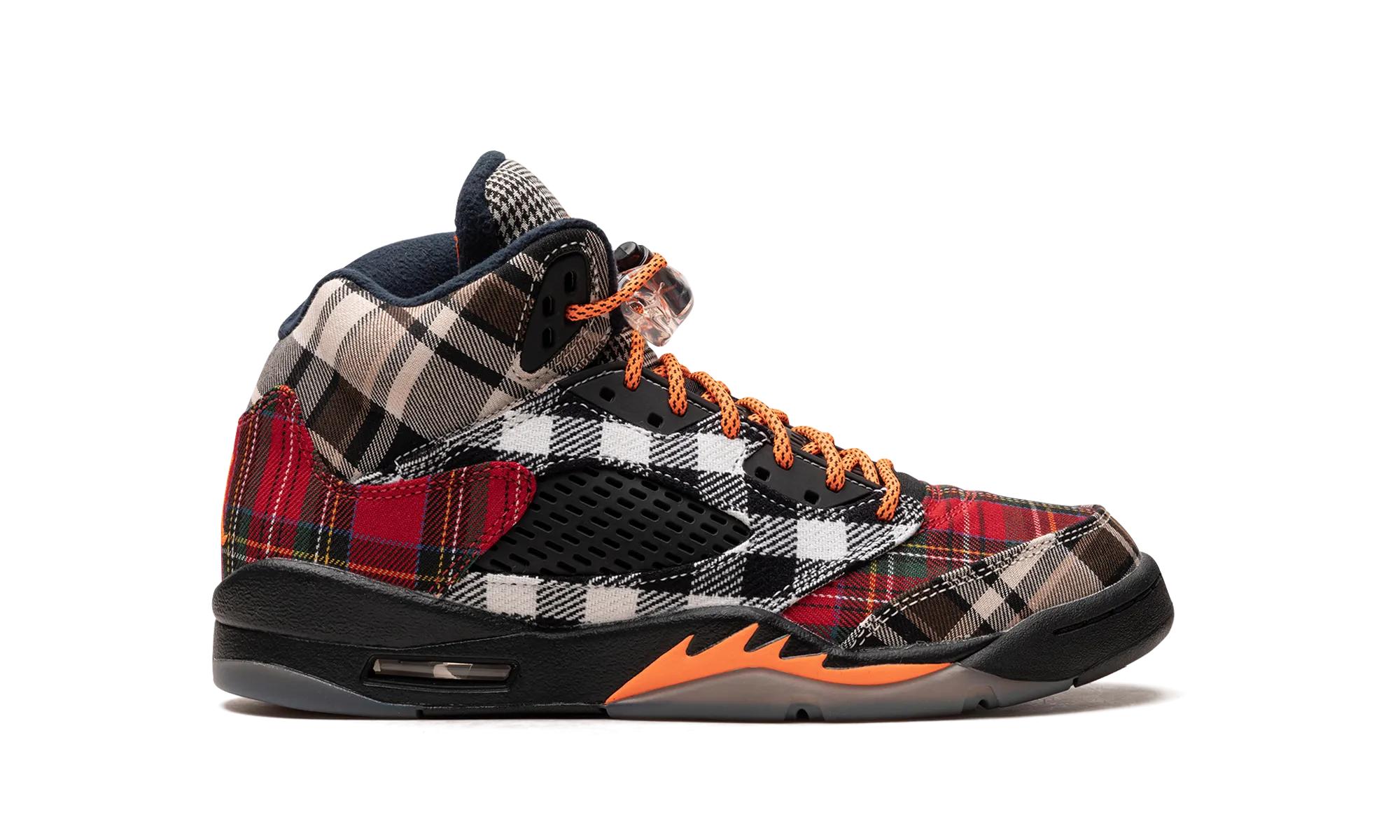 White Lace Up Sneakers Air Jordan 5 GS "Plaid"