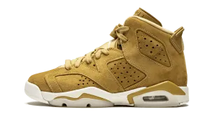 Air Jordan 6 Retro GS "Wheat" White Leather Slip On Sneakers