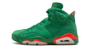 Air Jordan 6 Retro NRG "Green Suede Gatorade" Gold Sneakers