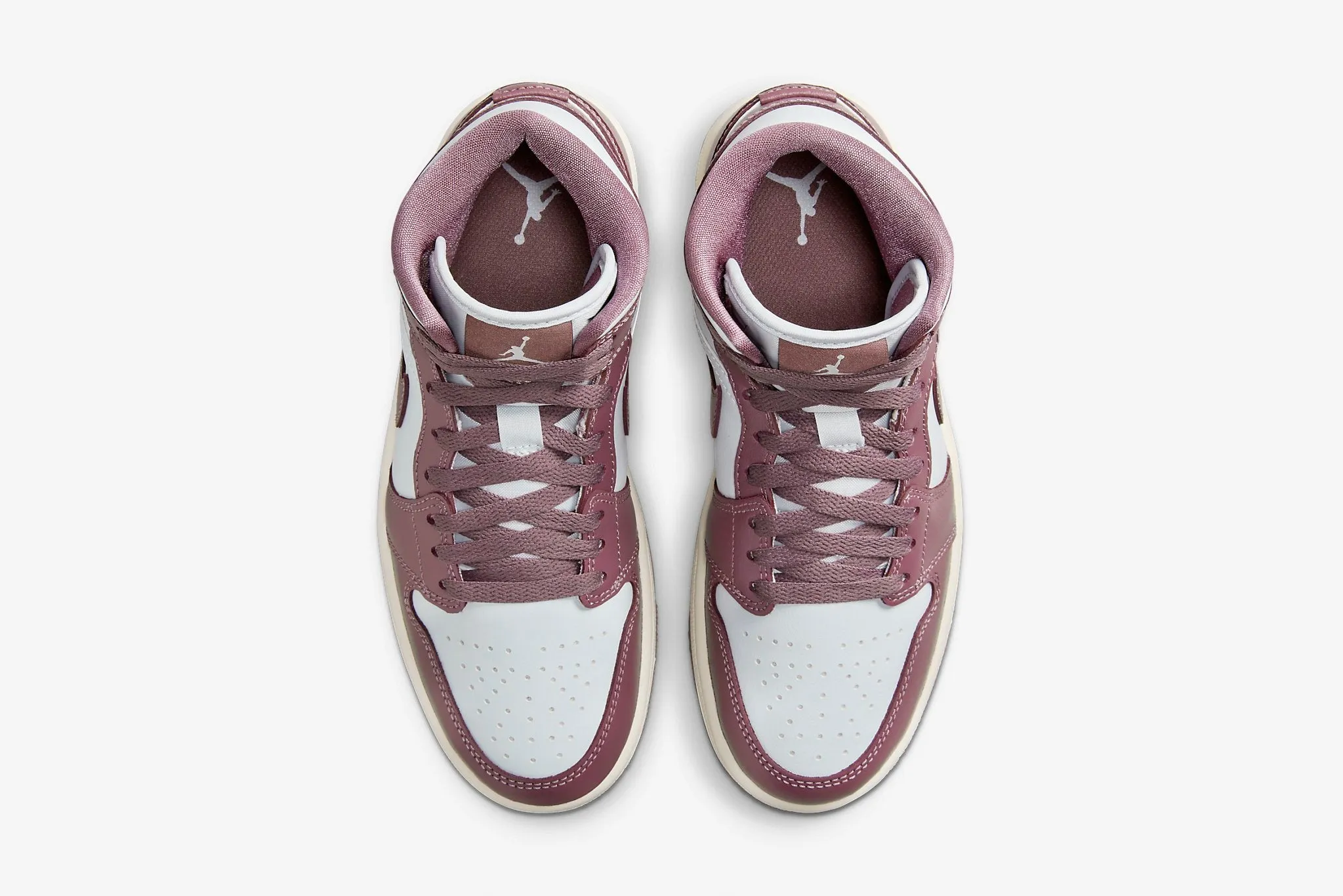 Glitter Platform Sneakers Air Jordan "1 Mid" W - Pure Platinum / Sky J Mauve-Sail