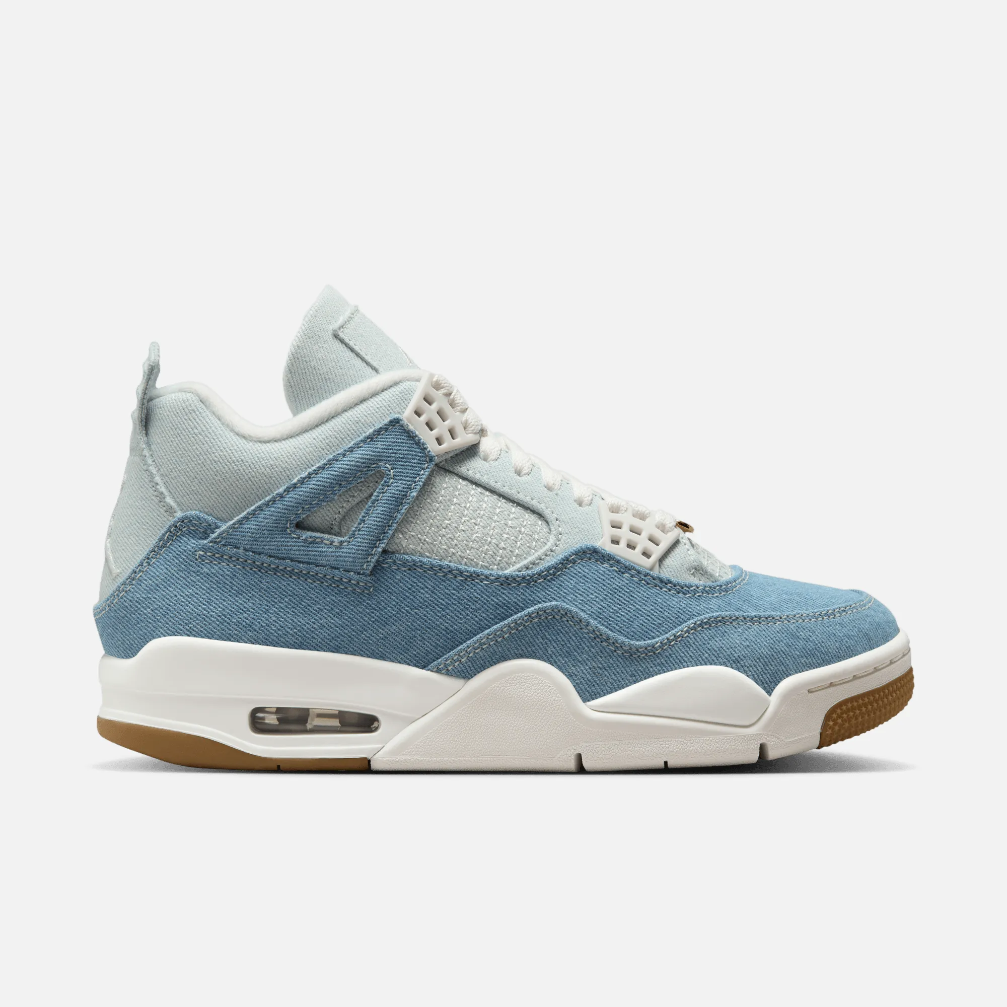 Air Jordan Women's 4 Retro Tex Denim Worn Blue Gel-1130 Casual Shoes