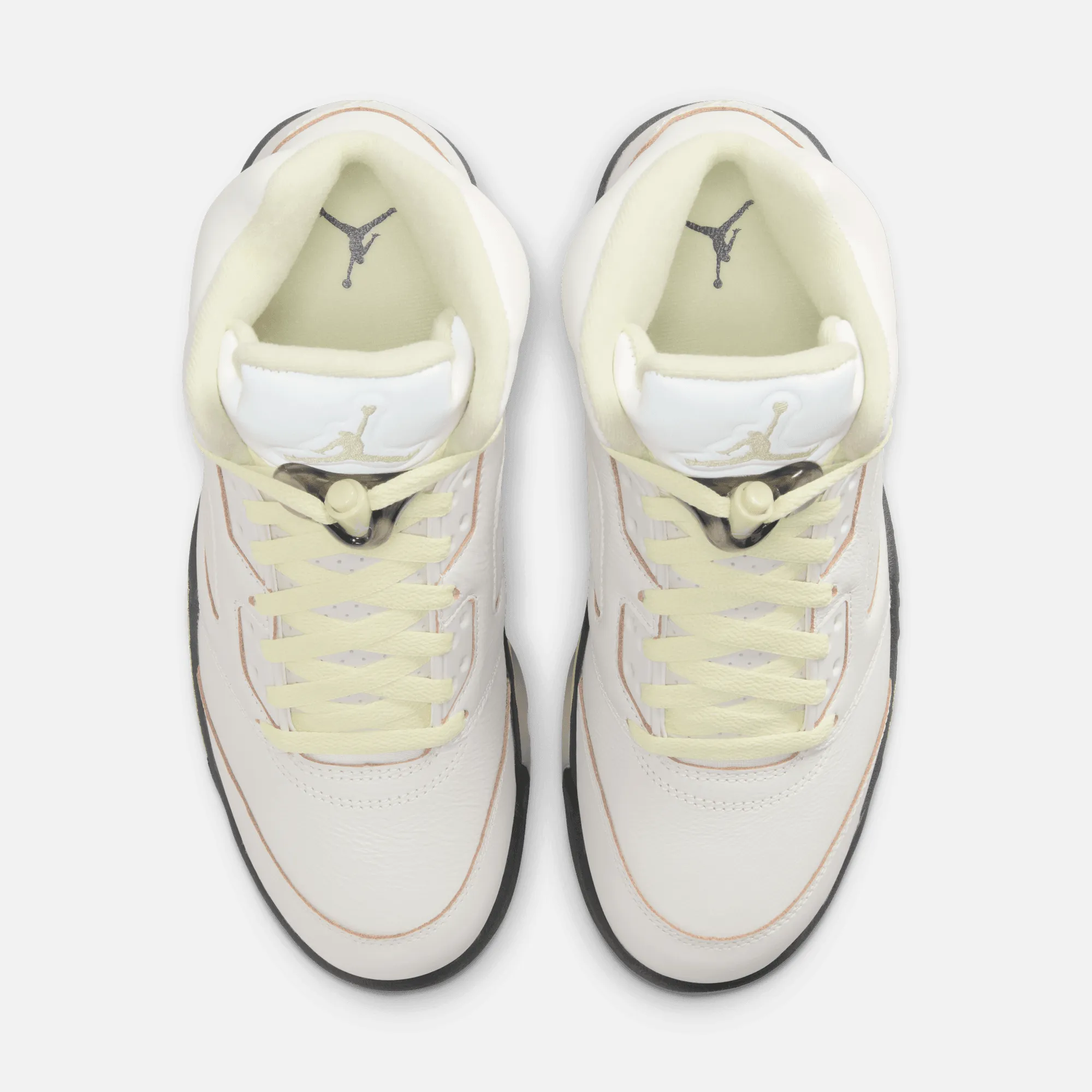 Woven Sneakers Air Jordan Women's 5 Retro Luminous Green and Sail