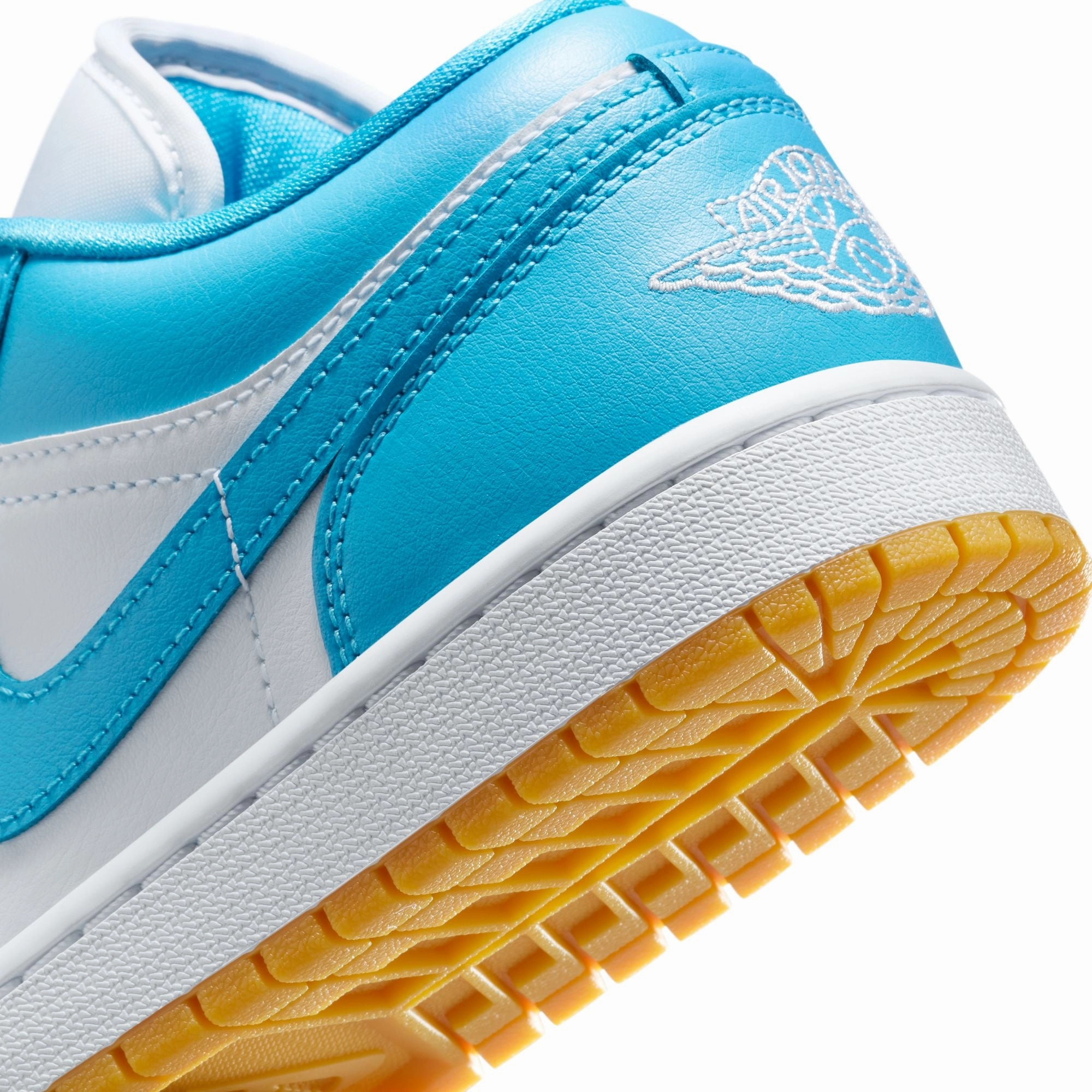 Air Jordan 1 Low Women's Shoes Color: White/dk Powder Blue-gum Light Brown DC0774-104 Casual Jordan Sneakers