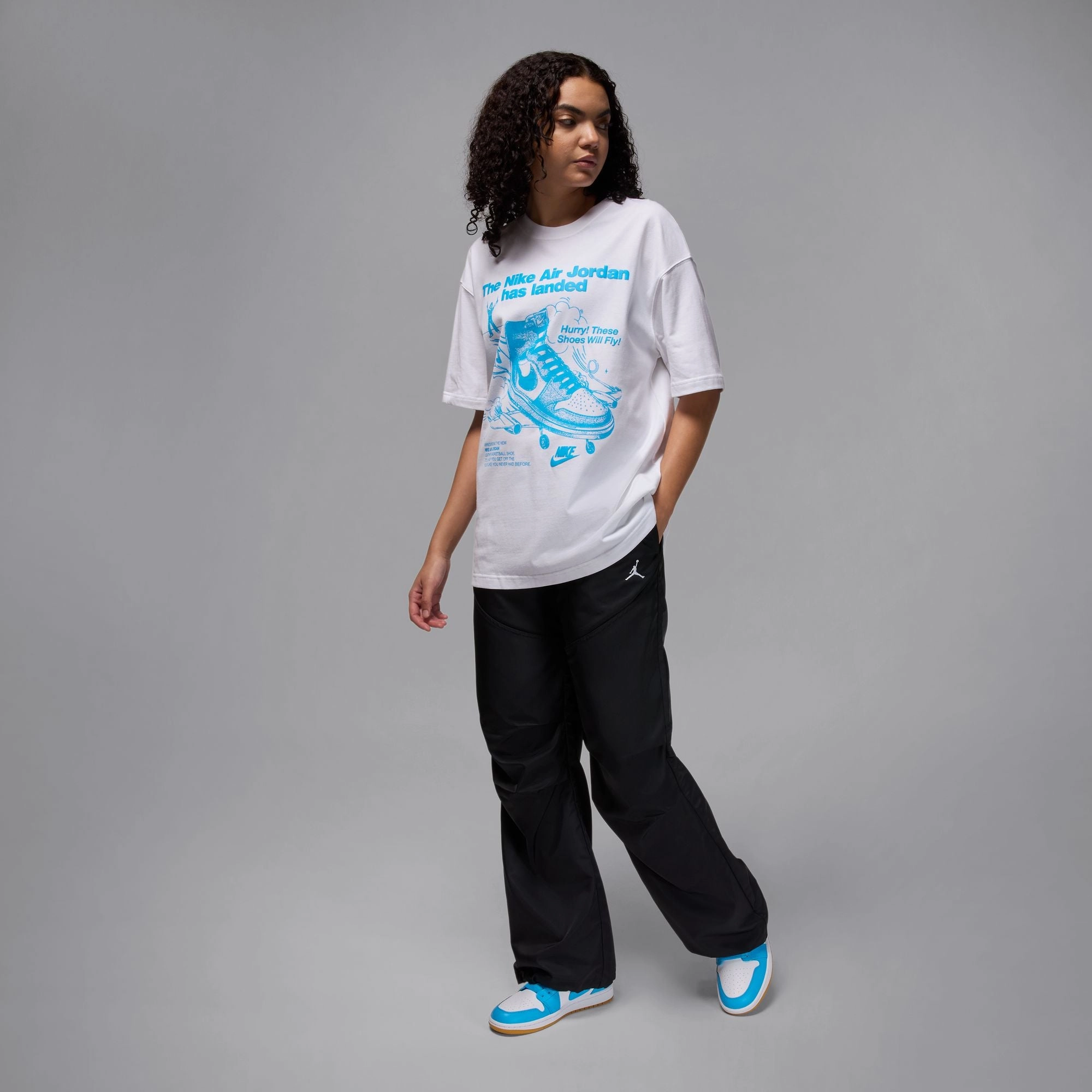 Air Jordan 1 Low Women's Shoes Color: White/dk Powder Blue-gum Light Brown DC0774-104 Authentic Sneakers