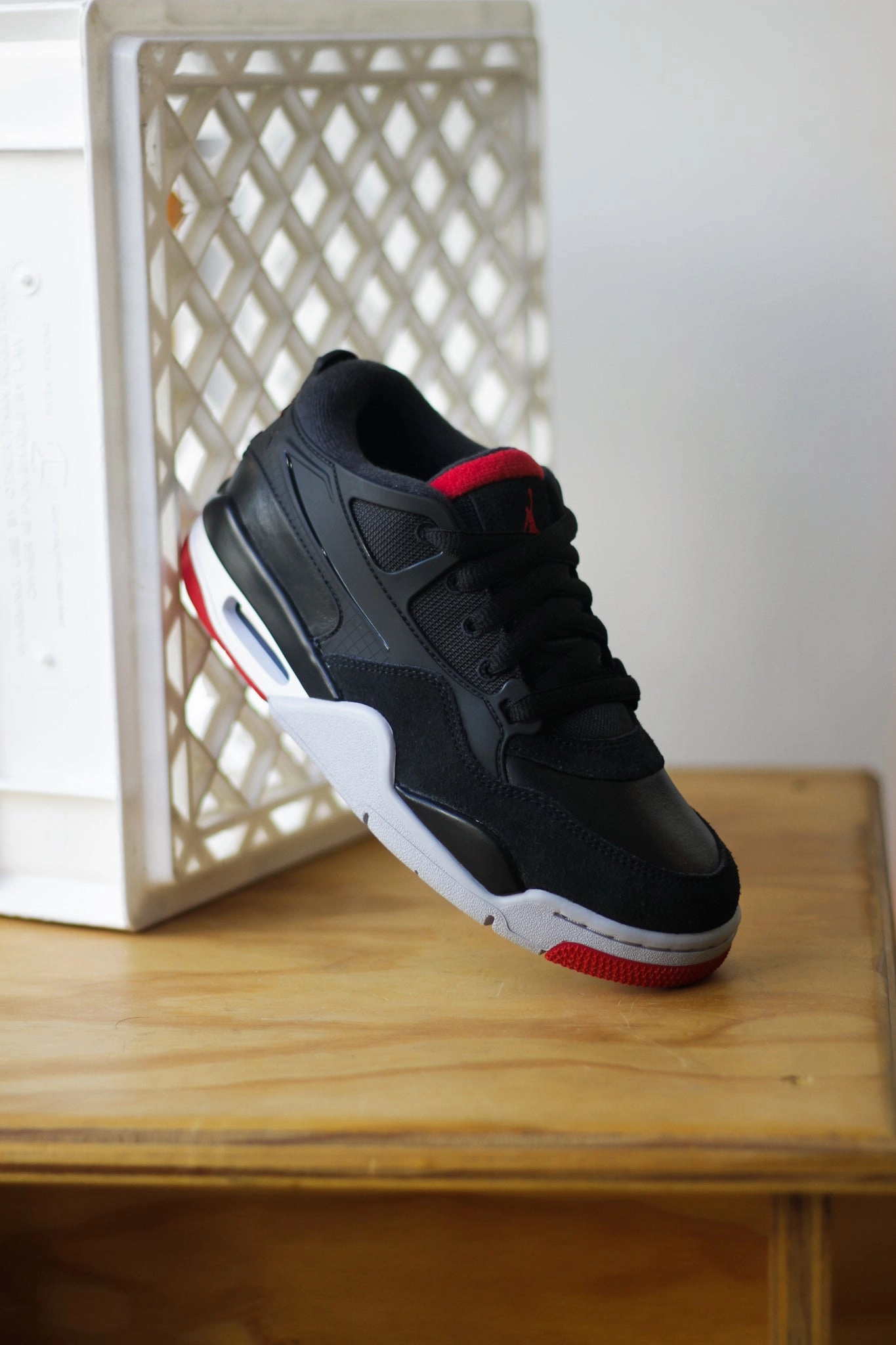 Fluevog Sneakers AIR JORDAN 4 RM (GS) "BLACK/VARSITY RED-WOLF GREY-WHITE"