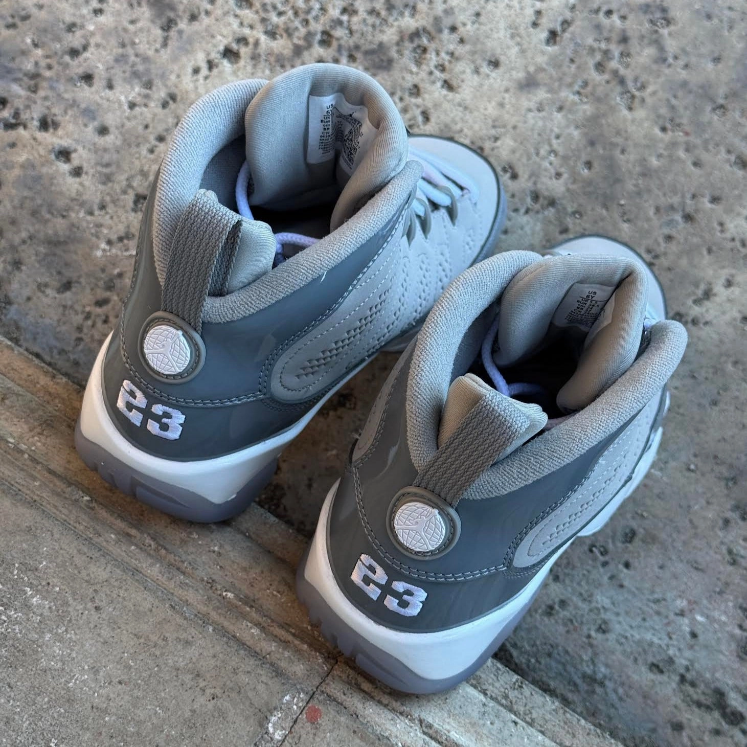 White Basketball Sneakers Air Jordan 9 Retro "Cool Grey" GS