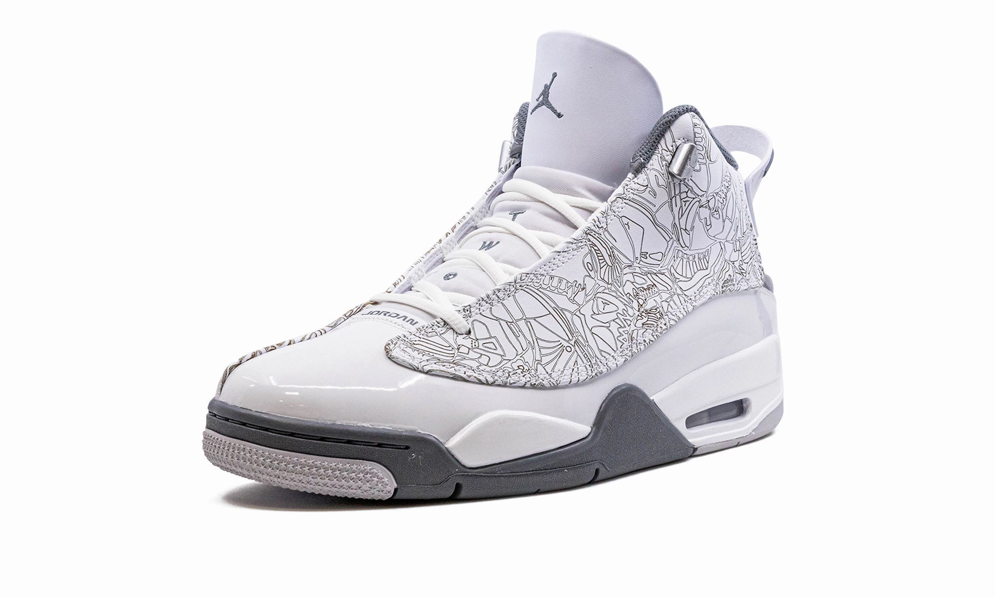 AIR JORDAN DUB ZERO "White / Cool Grey" Maxi Dress With Sneakers