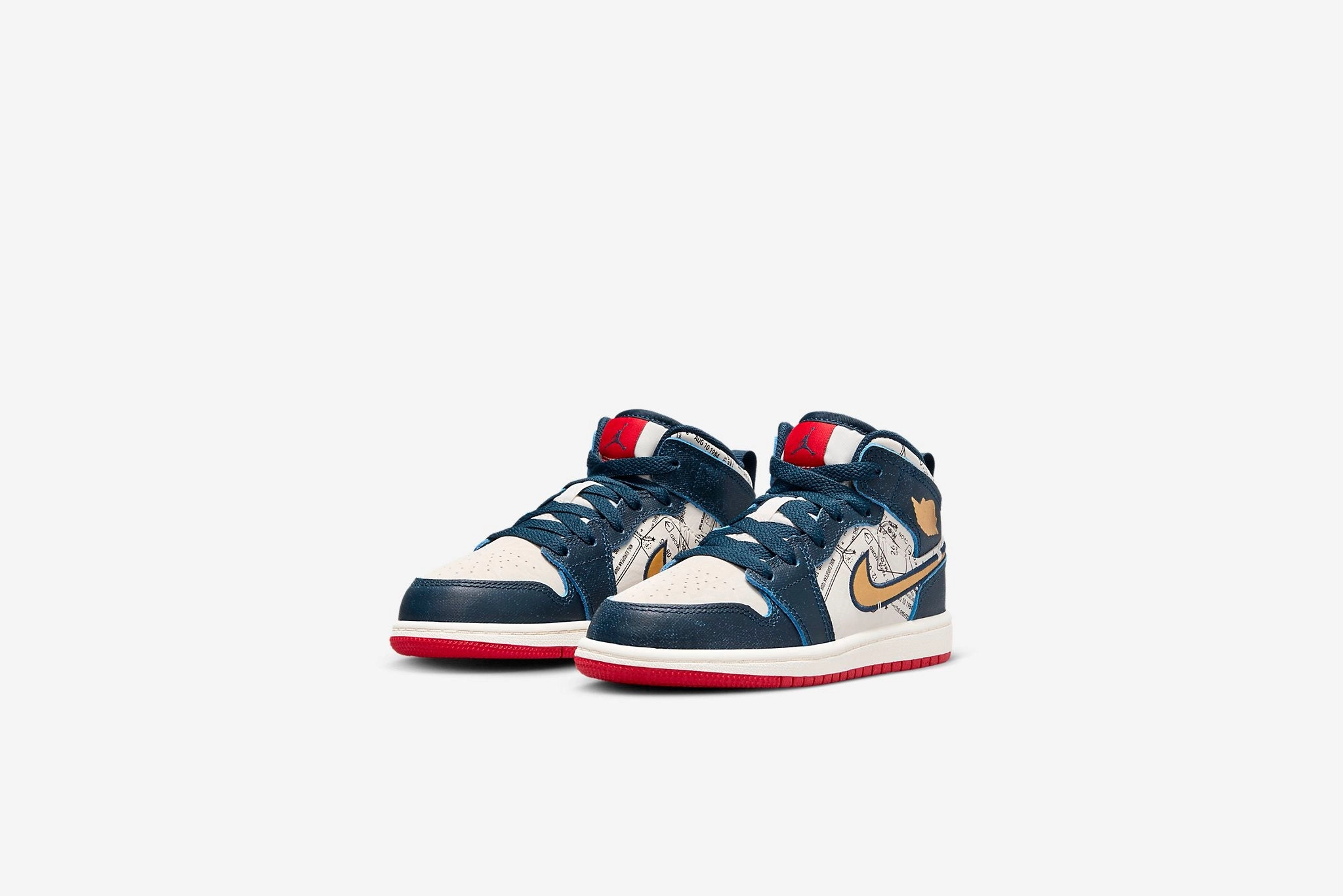 Ecco Soft Sneakers Air Jordan "1 Mid" PS - Amory Navy / Metallic Gold