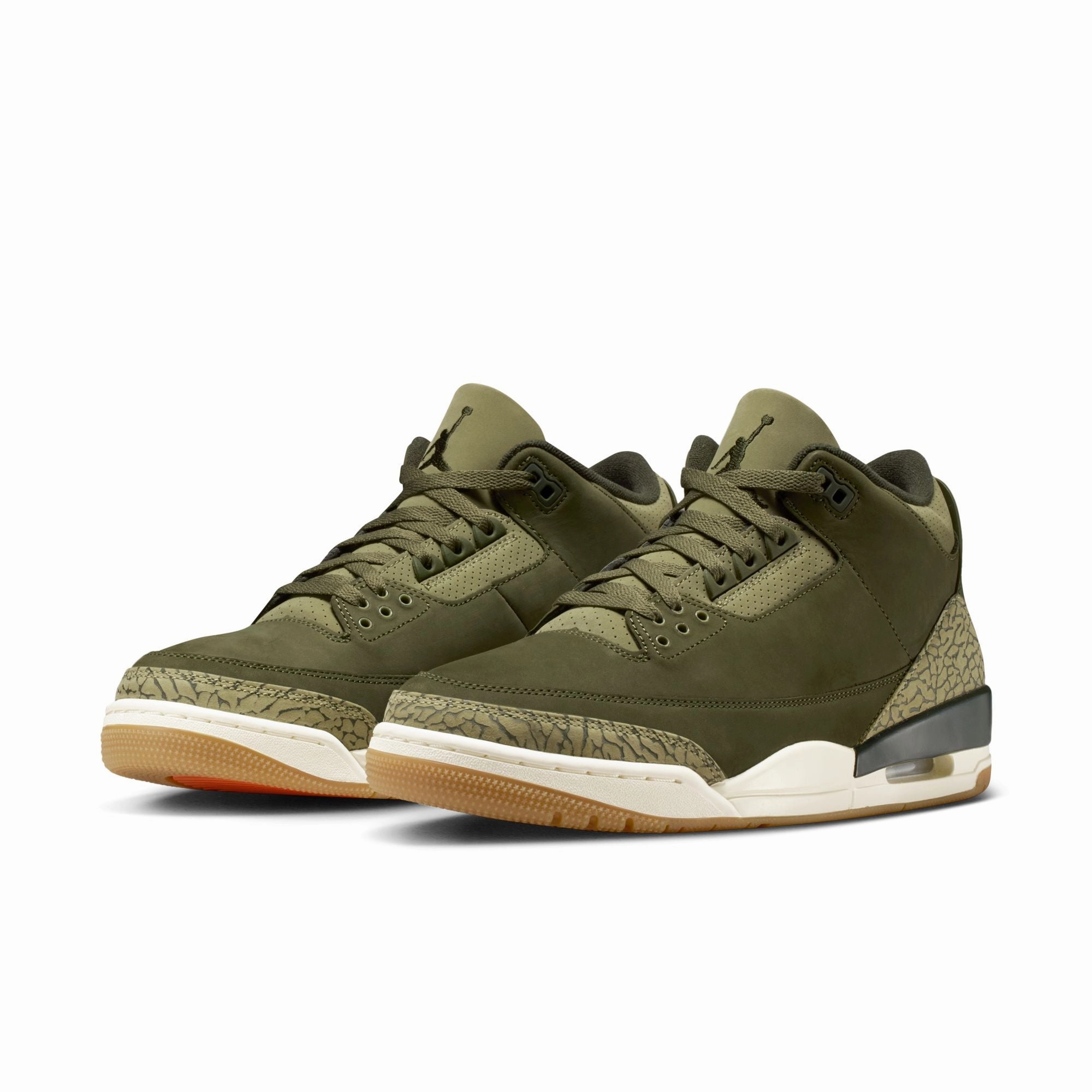 Sneakers Embroidered Air Jordan "Retro 3 Retro" M - Medium Olive / Sequoia
