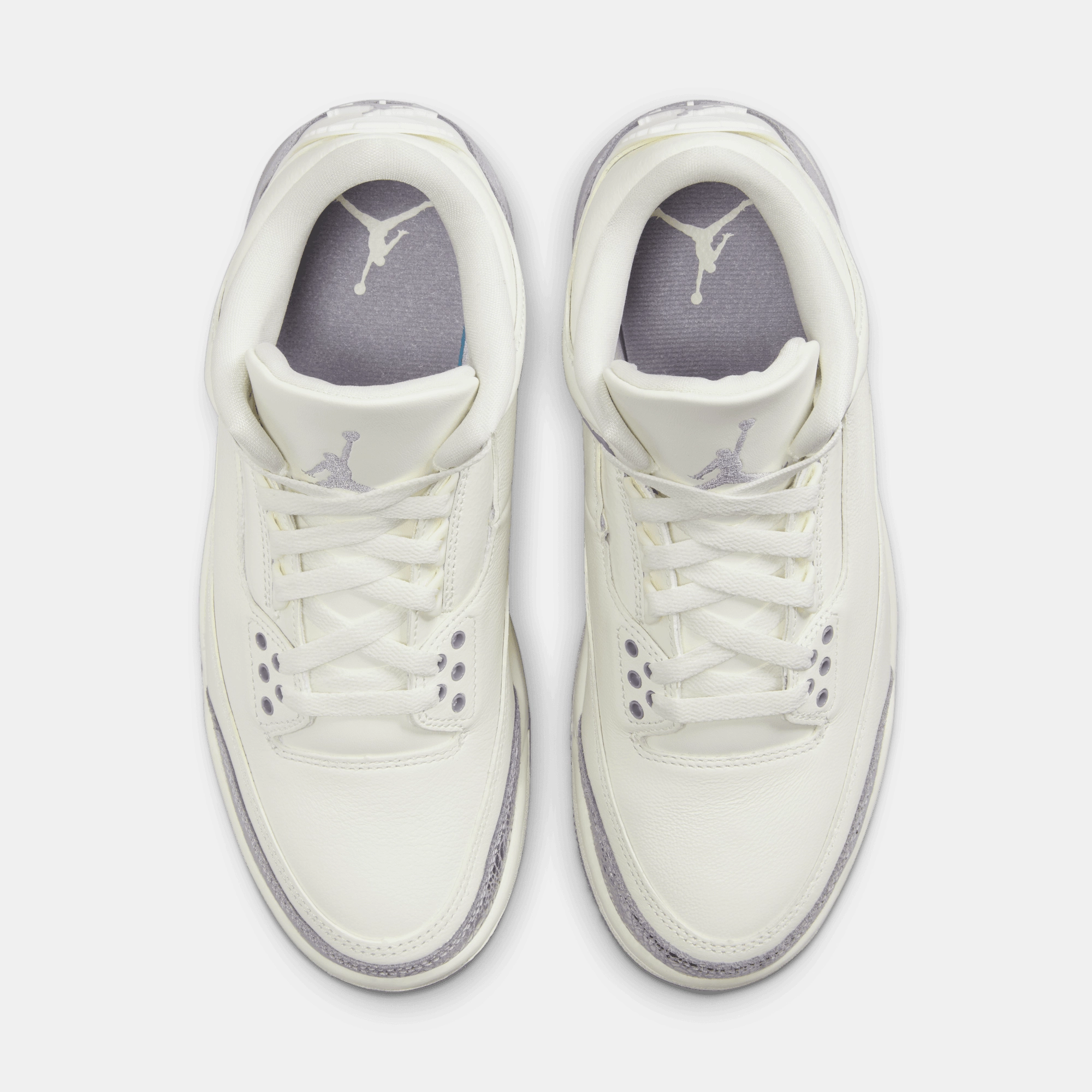 Air Jordan Women's 3 Retro Sail Cement Grey Open Toed Shoes For Business Casual