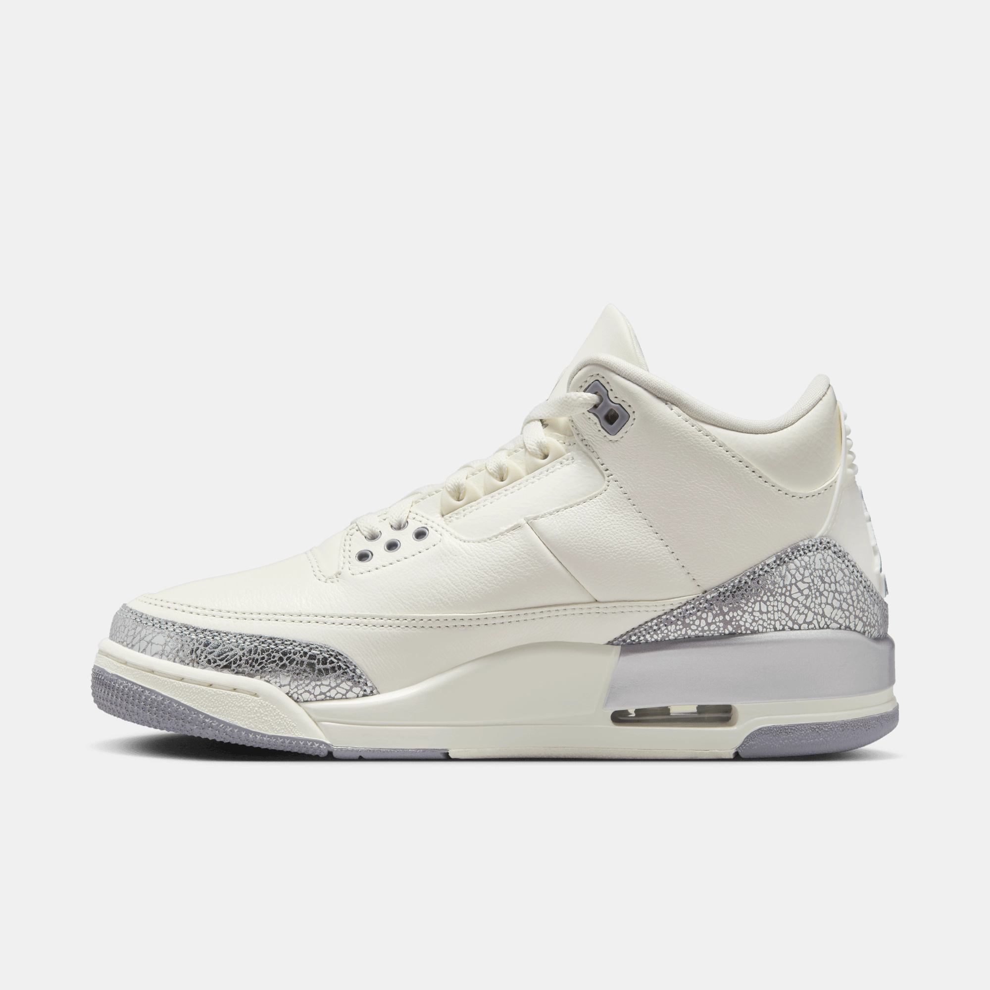 Comfortable Business Casual Walking Shoes Air Jordan Women's 3 Retro Sail Cement Grey