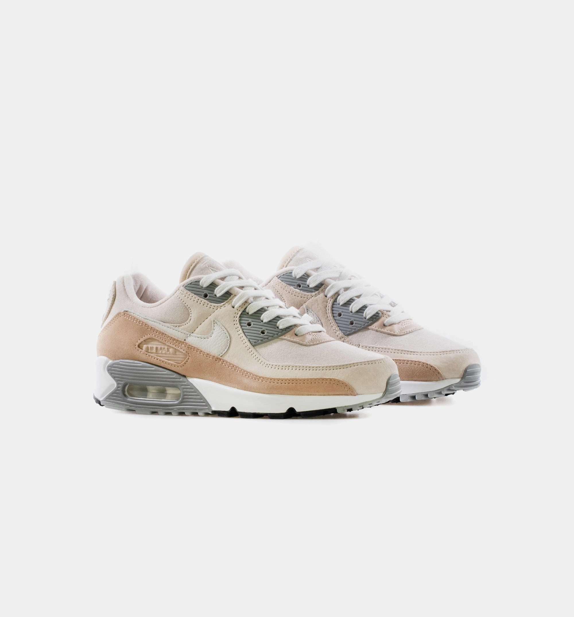 Nike Basketball Shoes Vintage Air Max 90 PRM Mens Lifestyle Shoe - White/ Tan/Gray