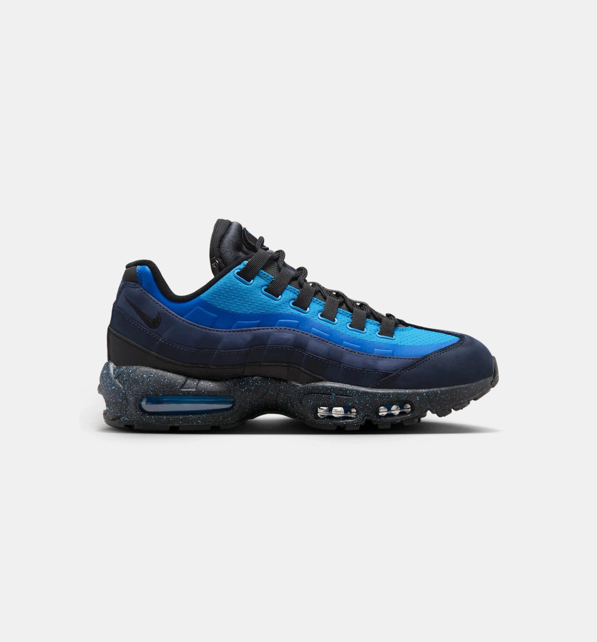 Nike Unisex-child Training Shoe Air Max 95 x Stash Black and Harbour Blue Mens Lifestyle Shoe - Obsidian/Harbor Blue/Black