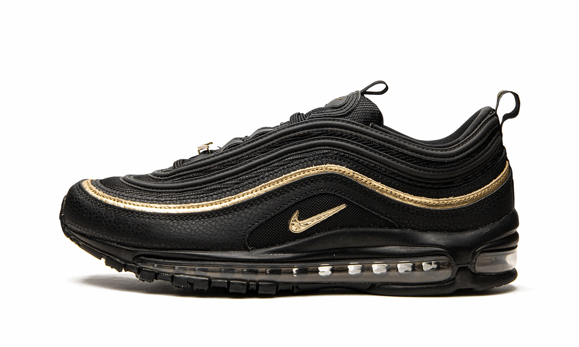 Air Max 97 CM "Black / Metallic Gold" Italian Leather Casual Shoes
